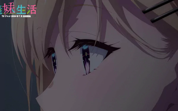 HD desktop wallpaper featuring a close-up of an anime character from Days with My Stepsister, highlighting an emotional and detailed expression with vibrant colors and intricate details in the anime style.