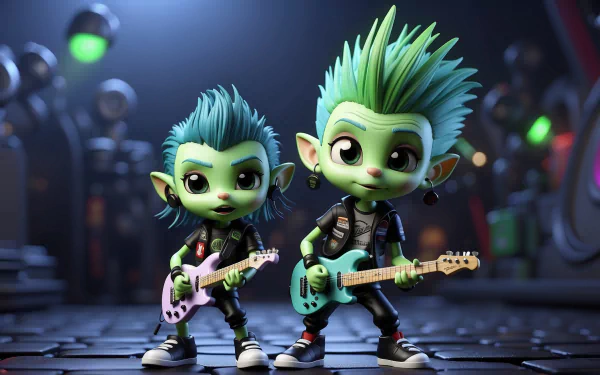 two trolls singing and dancing Desktop wallpaper by INFER