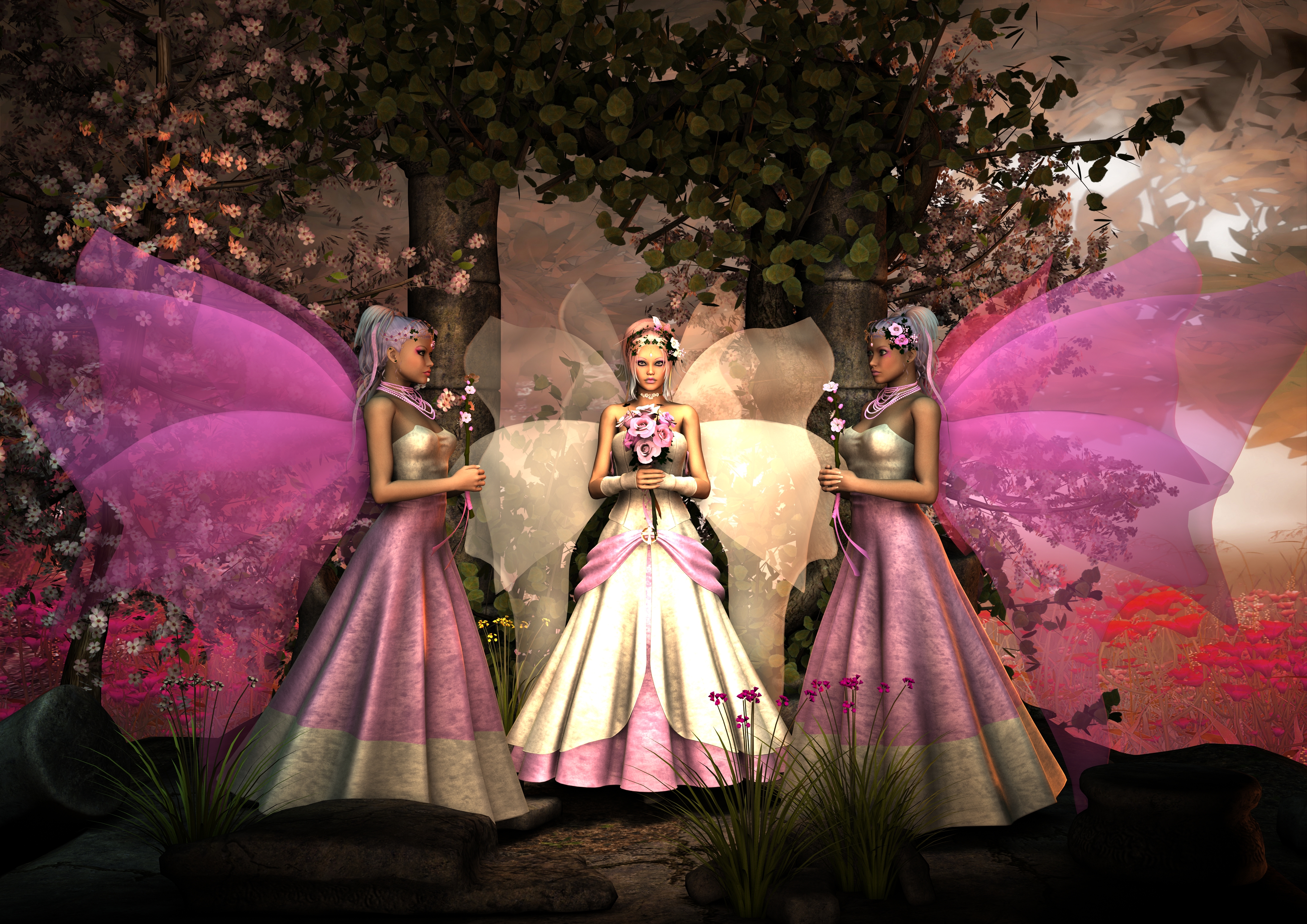 A magical fairy in a stunning 4K ultra HD desktop wallpaper.
