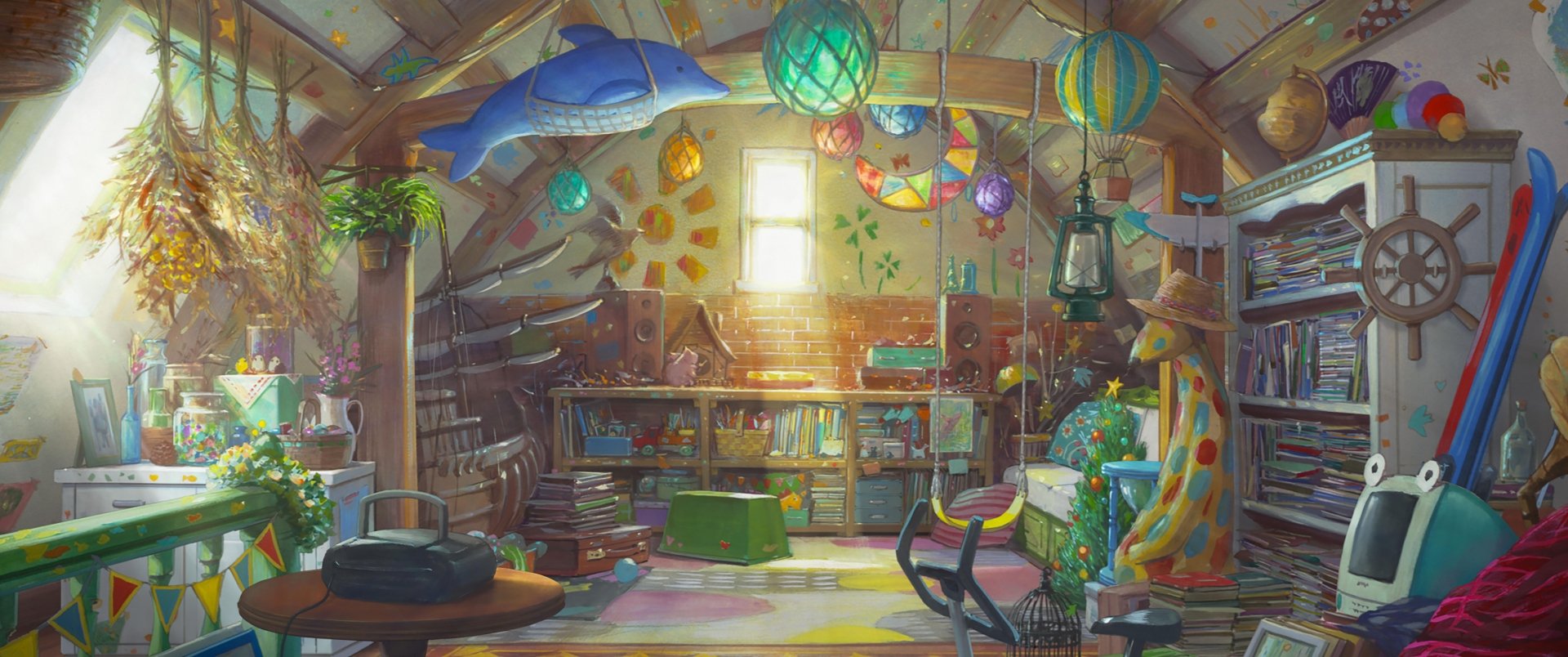 HD desktop wallpaper from the anime *The Imaginary* (2023), produced by Studio Ponoc. A vibrant and imaginative design that captivates with its artistic flair.