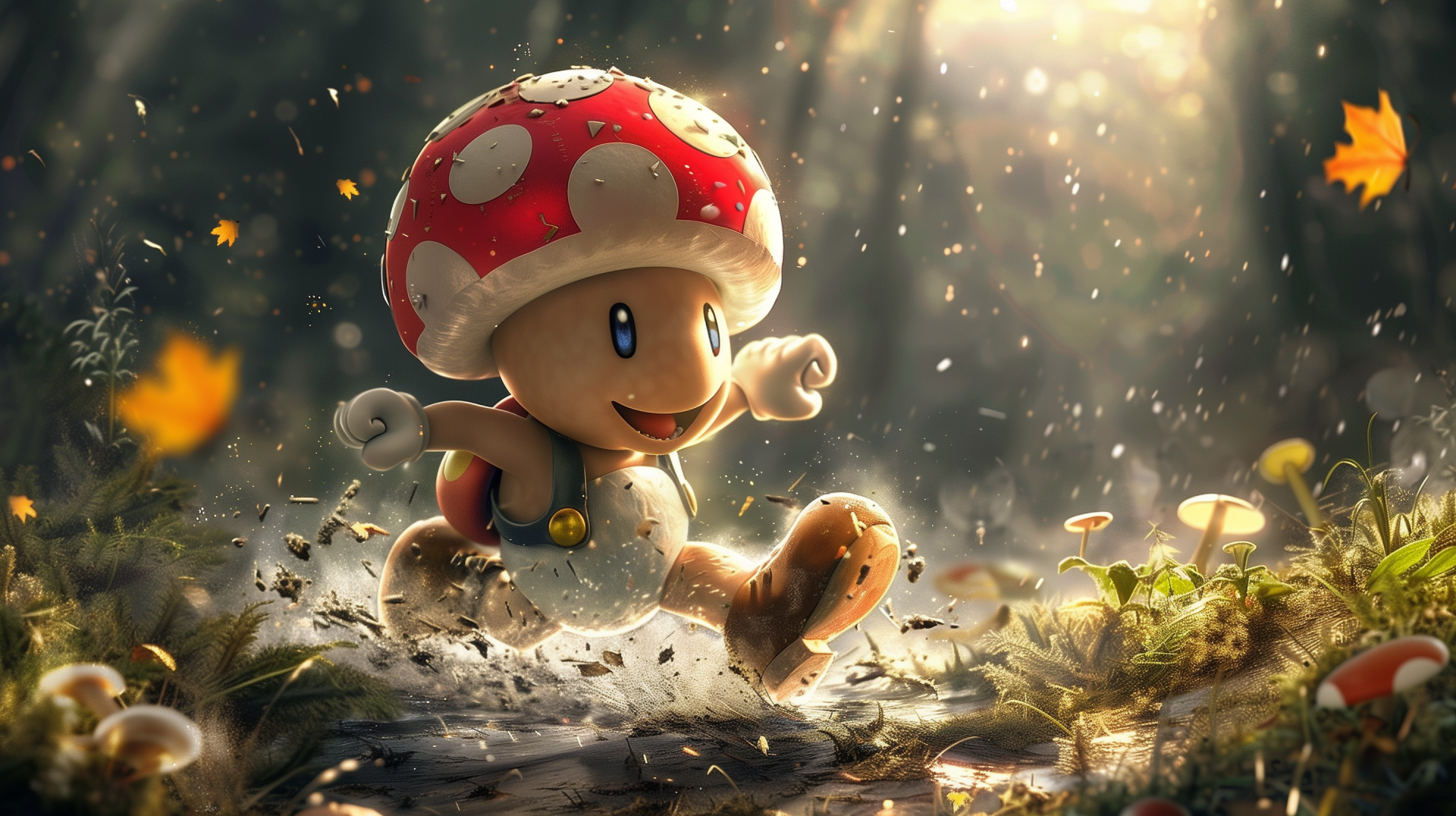 HD desktop wallpaper featuring Super Mario and Toad, capturing the vibrant charm of the beloved franchise in a colorful and engaging background.