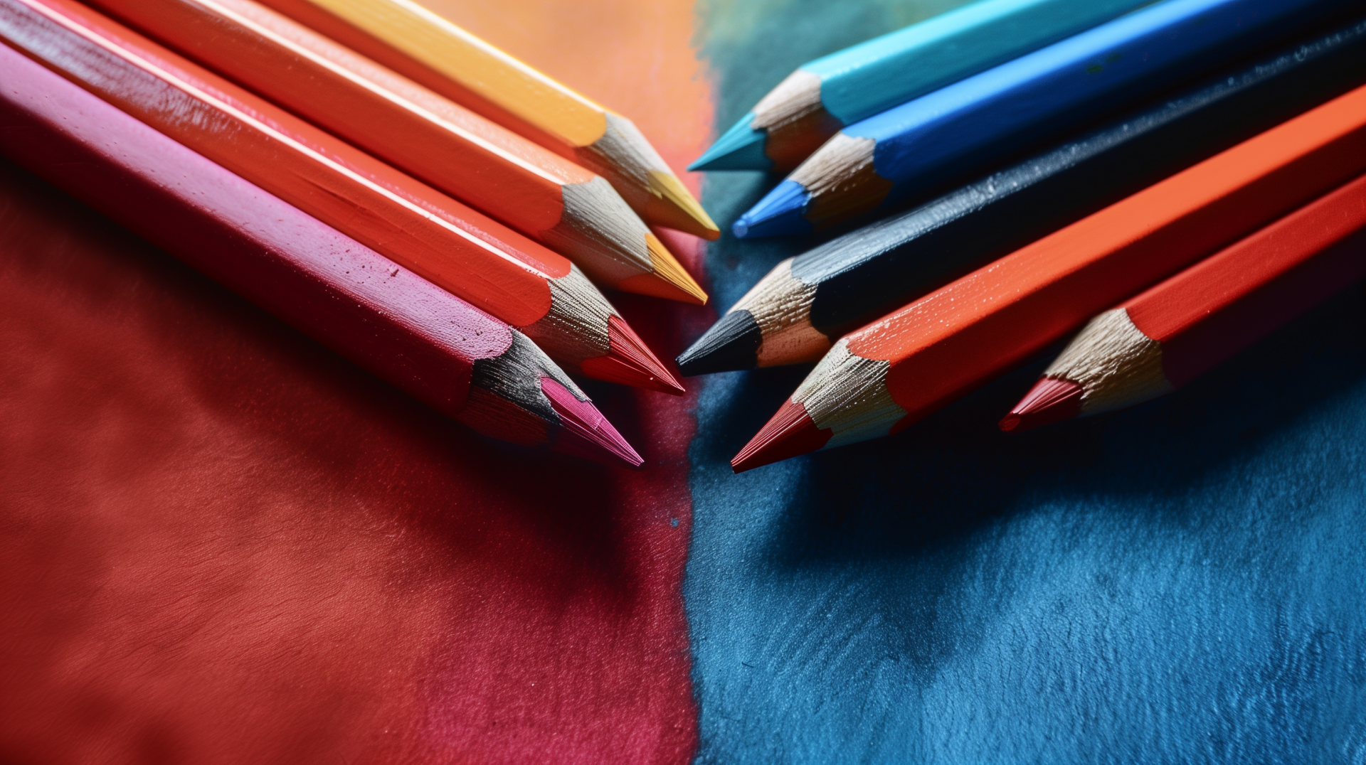 A vibrant HD desktop wallpaper showcasing colorful pencil art, featuring a rich array of hues and textures that enhance any digital background with creative flair.