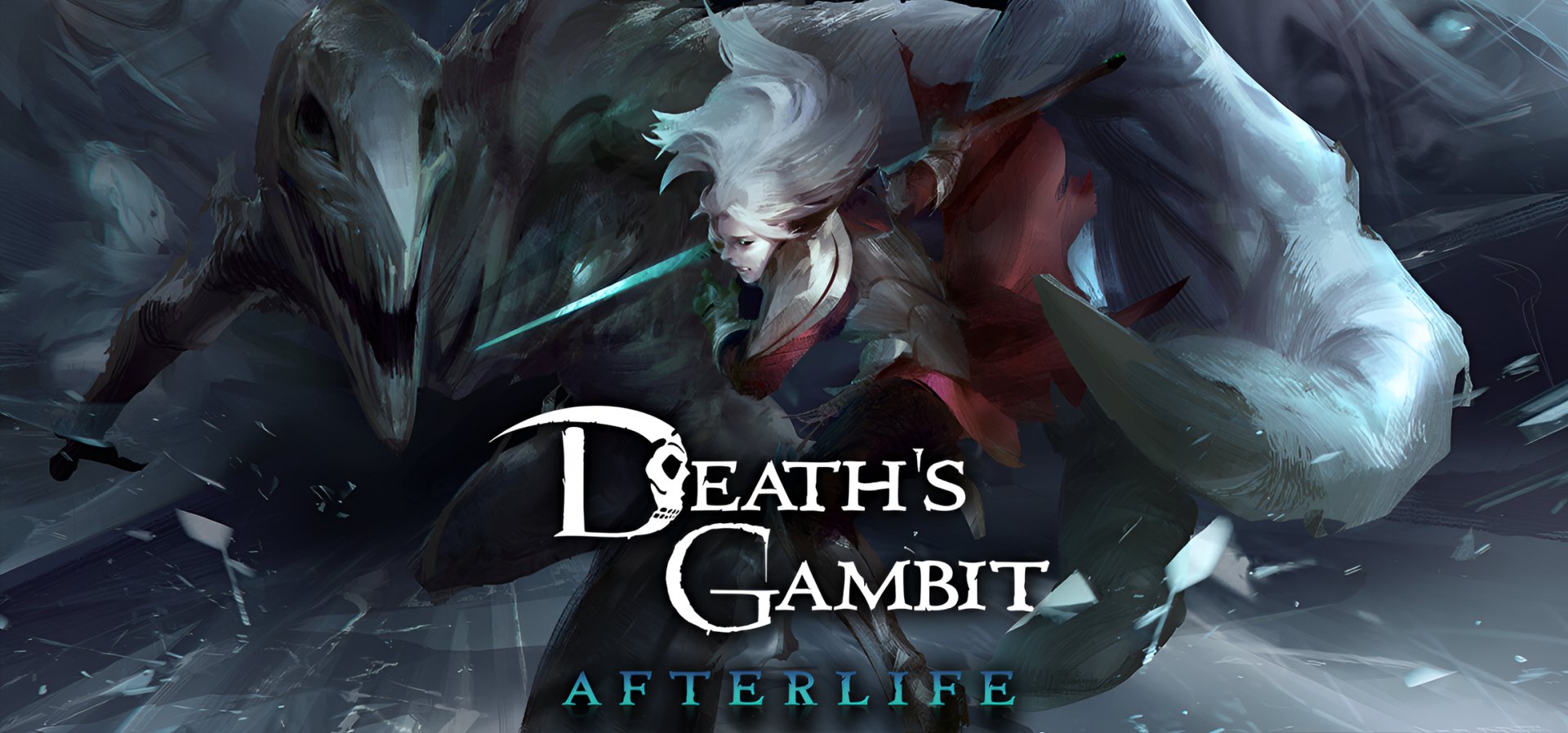A captivating HD desktop wallpaper featuring artwork from the video game Death's Gambit: Afterlife, highlighting its dark and atmospheric aesthetic.