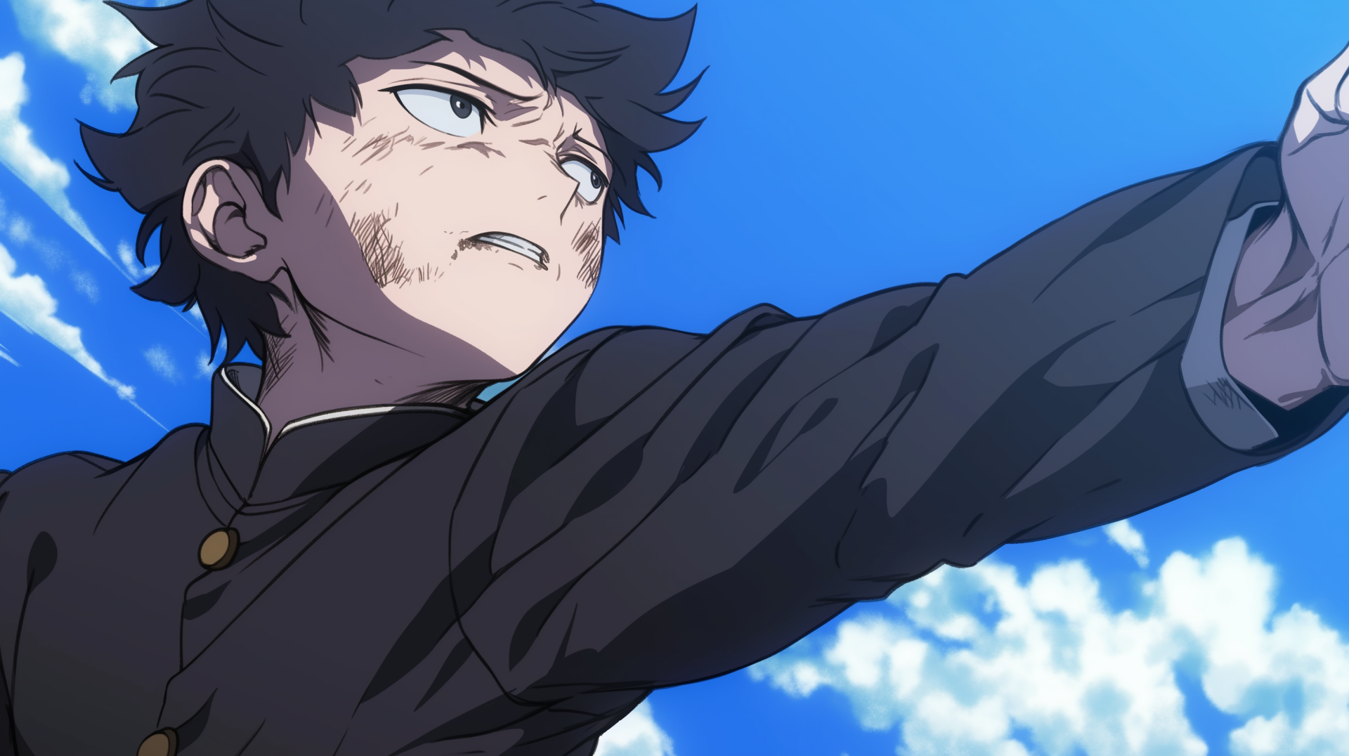 HD wallpaper featuring Shigeo Kageyama from Mob Psycho 100, capturing his unique character in a vibrant anime style. A striking background for fans of the series.