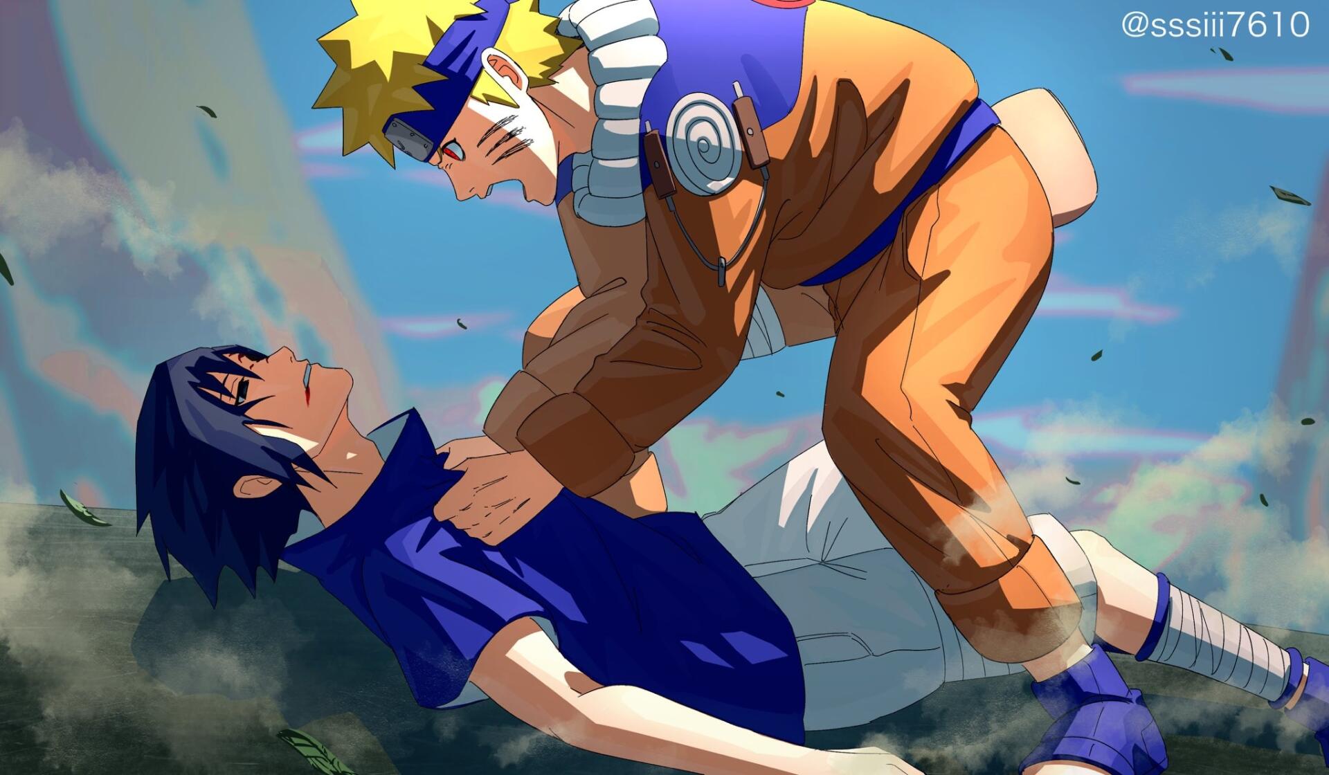 Download Anime Naruto Sasuke Uchiha Naruto Uzumaki Naruto & Sasuke HD Wallpaper by しう