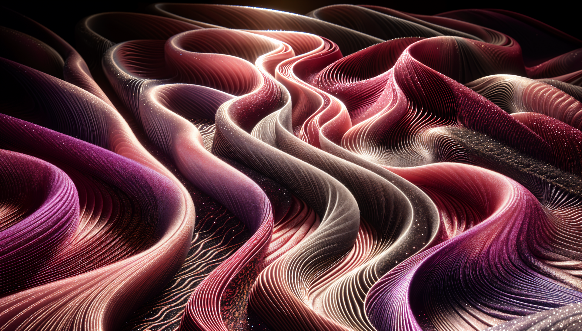 A stunning 4K Ultra HD PC desktop wallpaper featuring flowing waves of vibrant pink and purple hues, creating a dynamic and textured visual experience.