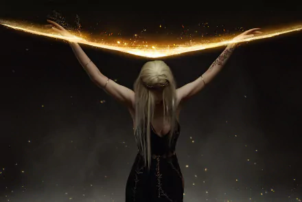 HD desktop wallpaper featuring Queen Marika the Eternal from the video game Elden Ring, showcasing her majestic presence and intricate design.