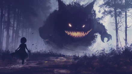 HD desktop wallpaper featuring Gengar from Pokémon in an anime style, capturing the character's playful and mischievous essence. A vibrant addition to any background collection.
