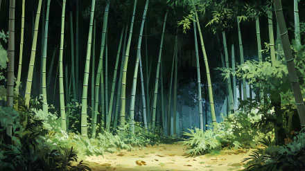 A serene bamboo forest, captured in vivid detail, serves as a stunning HD desktop wallpaper and background, inviting tranquility and a connection to nature.