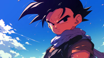 HD desktop wallpaper featuring Gohan from Dragon Ball in a dynamic anime style. A striking background for fans of the series.