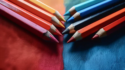 A vibrant HD desktop wallpaper showcasing colorful pencil art, featuring a rich array of hues and textures that enhance any digital background with creative flair.