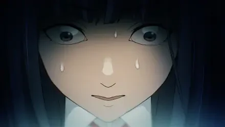 A close-up of an anime character with a serious expression and tears on her cheeks, set against a dark background, representing the theme Lockdown Zone: Level X. HD PC desktop wallpaper.