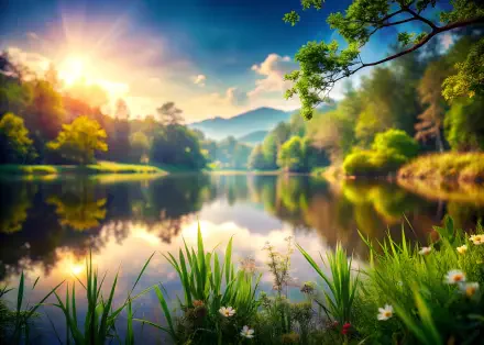  Serene Sunrise Over a Peaceful Lake