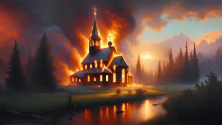 Digital artwork church dark hollow vices HD Desktop Wallpaper | Background Image
