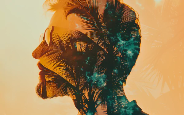 A man enjoying summer vibes, featured as a vibrant HD desktop wallpaper and background, capturing the essence of warmth and relaxation.