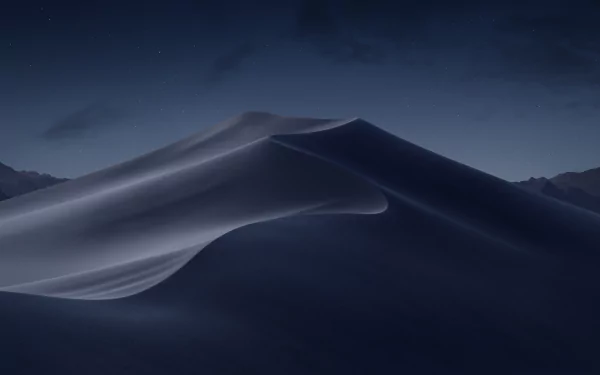 A captivating HD desktop wallpaper featuring a serene night landscape inspired by desert dunes, designed for macOS users who appreciate minimalist aesthetics.