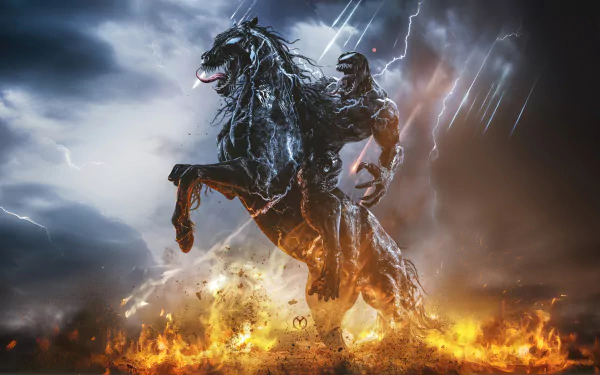 HD wallpaper featuring Venom from the movie Venom: The Last Dance. Dramatic design with bold colors enhances your desktop background.