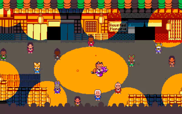 HD desktop wallpaper featuring vibrant artwork from the video game Kitsune Tails, showcasing enchanting themes and captivating visuals.