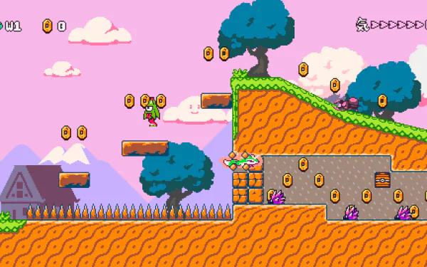 A vibrant HD desktop wallpaper from the video game Kitsune Tails, featuring whimsical art that captures the fantasy and charm of the game's enchanting world.