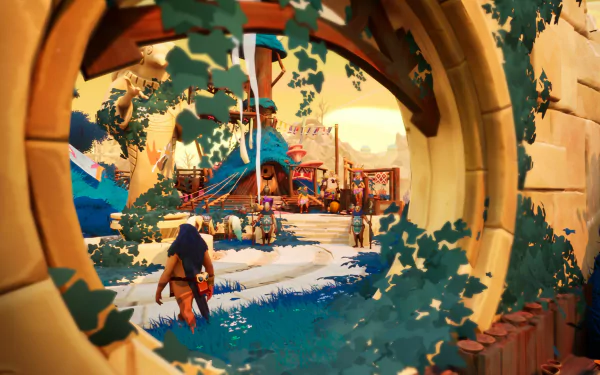 HD desktop wallpaper featuring vibrant scenes and creatures from the video game Creatures of Ava. A visually engaging background that showcases the game's unique art style.