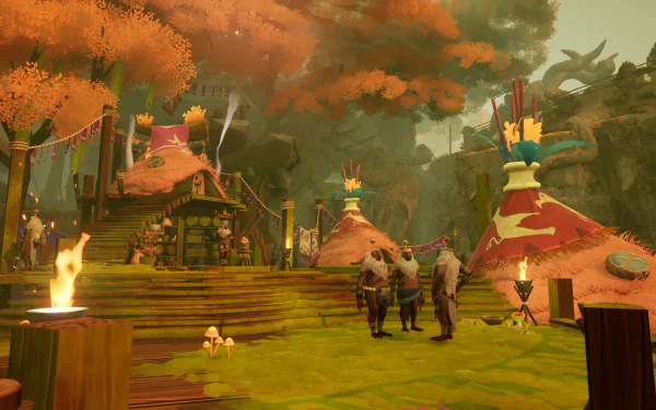 HD desktop wallpaper featuring scenes from the video game Creatures of Ava, showcasing vibrant and imaginative characters and environments.