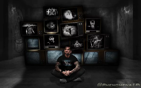  CM Punk Surrounded With TVs