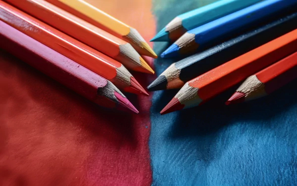 A vibrant HD desktop wallpaper showcasing colorful pencil art, featuring a rich array of hues and textures that enhance any digital background with creative flair.
