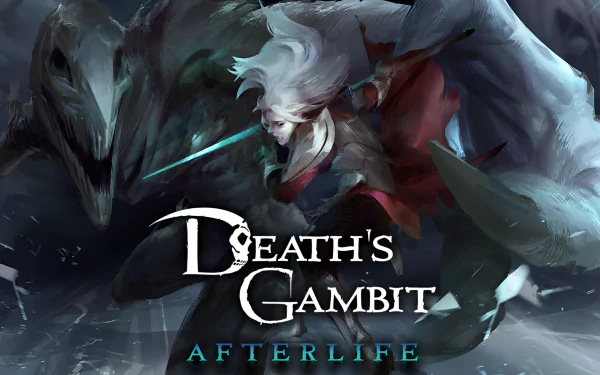 A captivating HD desktop wallpaper featuring artwork from the video game Death's Gambit: Afterlife, highlighting its dark and atmospheric aesthetic.