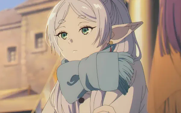 A captivating HD desktop wallpaper featuring characters from Frieren: Beyond Journey's End, showcasing the enchanting world of anime and its unique storytelling.