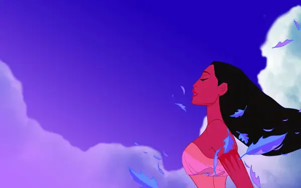A vibrant HD wallpaper featuring characters and themes from Disney's Pocahontas, capturing the essence of the film's adventure and natural beauty.