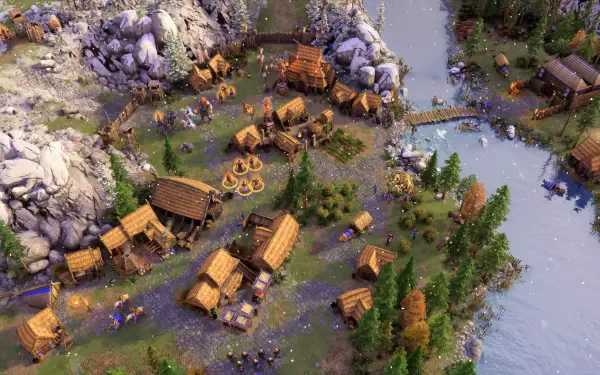 HD desktop wallpaper featuring imagery from the video game Age of Mythology: Retold, showcasing its vibrant graphics and engaging mythology-inspired themes.