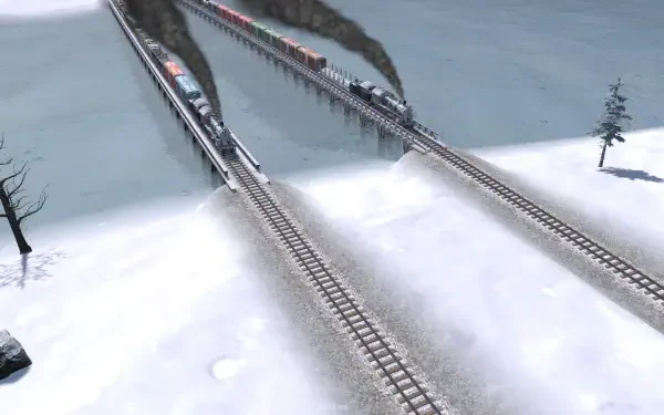 A striking HD wallpaper for the video game Railroad Corporation 2, featuring vibrant graphics that capture the essence of railroad management and strategy.