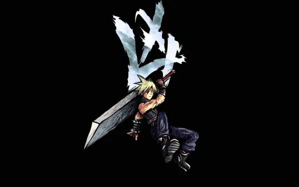 An HD desktop wallpaper featuring Cloud Strife from Final Fantasy VII wielding his iconic Buster Sword, capturing the essence of this beloved video game series.