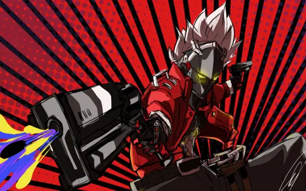 Billy Kid from Zenless Zone Zero strikes a dynamic pose against a vibrant red background, showcasing his edgy design and high-energy vibe in this stunning 4K Ultra HD wallpaper.