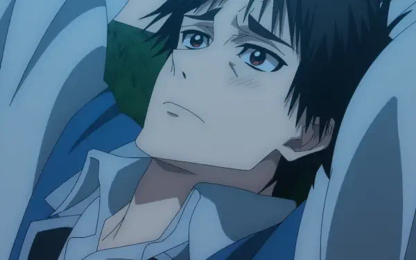 Anime HD PC desktop wallpaper of The Ossan Newbie Adventurer, featuring a close-up of a contemplative male character with dark hair and expressive eyes.