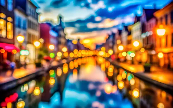 bokeh city at night colorful blur Abstract HD Desktop Wallpaper | Background Image