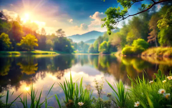 nature serene landscape landscape sunrise HD Desktop Wallpaper | Background Image