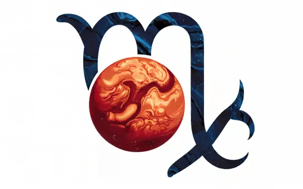 Astrology-themed 4K Ultra HD desktop wallpaper featuring the Scorpio symbol intertwined with a stylized planet, showcasing vibrant colors and intricate designs.
