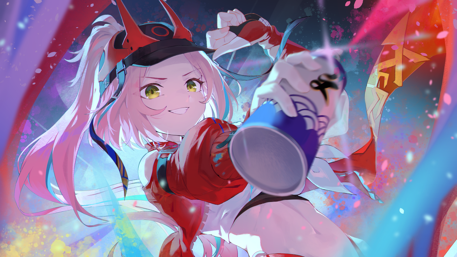 HD PC desktop wallpaper featuring Rappa from the video game Honkai: Star Rail in a dynamic, colorful action pose.