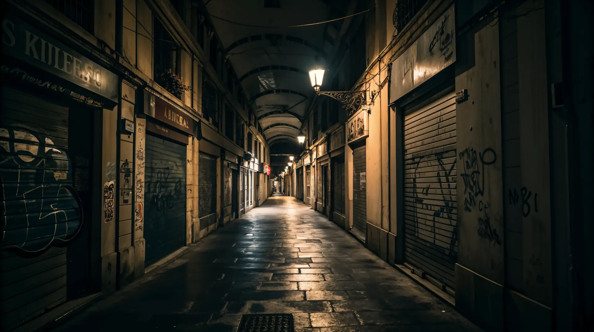 Dark lonely Ally Behind Shops by lonewolf6738