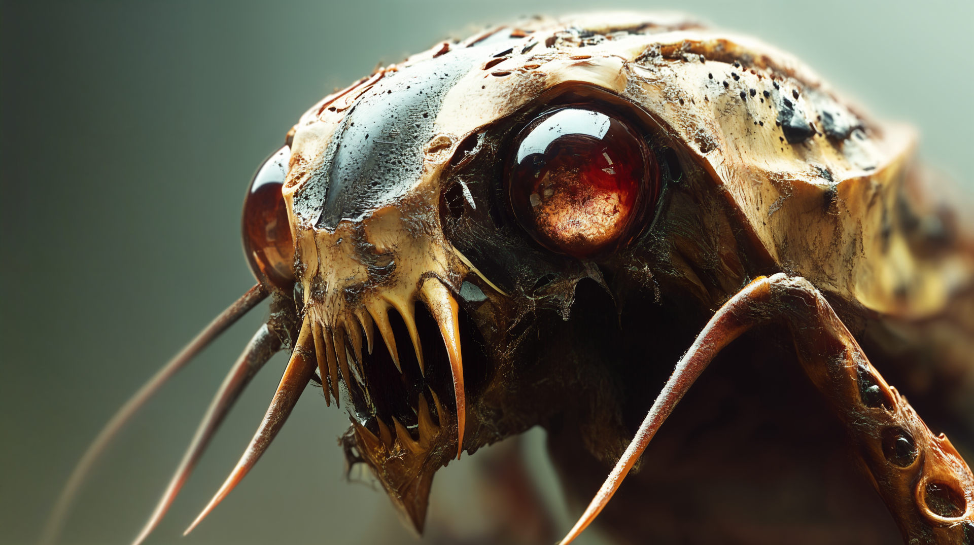 A close-up of a sci-fi alien creature with intricate detail, featuring large eyes and sharp features, set against a blurred background. This 4K Ultra HD image serves as a striking desktop wallpaper.