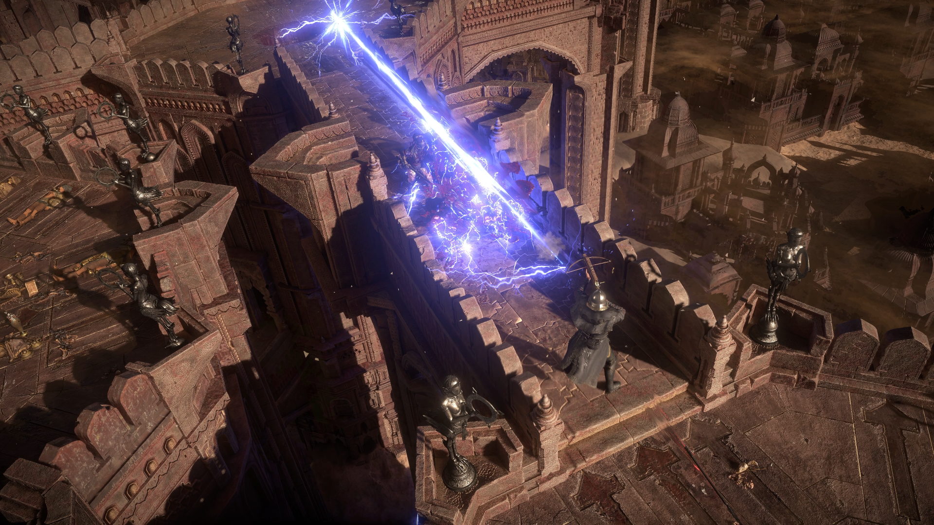 A stunning 4K Ultra HD wallpaper from the video game Dragon Age: The Veilguard, featuring a dramatic scene with a magical energy blast illuminating a battlefield.