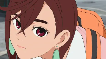 HD anime desktop wallpaper featuring Momo Ayase from Dandadan with expressive eyes and detailed shading.