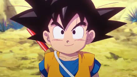 HD PC desktop wallpaper featuring Goku from the anime Dragon Ball DAIMA, showcasing his iconic spiky hair and confident expression.