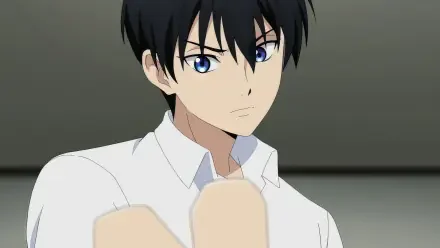 Anime character Kei from Touhai: Ura Rate Mahjong Touhai Roku gazes intently, set against a sleek backdrop, creating a striking HD PC desktop wallpaper.