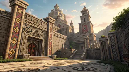A stunning 4K Ultra HD image of a dwarven stronghold, showcasing intricately designed stone architecture and towers, set against a majestic mountain backdrop.