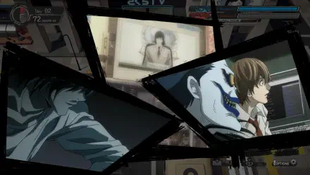 Dynamic HD wallpaper featuring scenes from the video game Death Note: Killer Within, showcasing characters in a gripping and mysterious atmosphere.