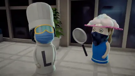 An engaging HD desktop wallpaper featuring characters from the video game Death Note: Killer Within, showcasing a whimsical scene with playful designs and vibrant colors.