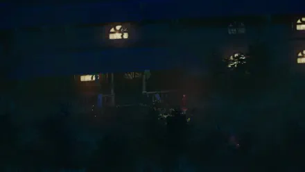 A moody HD wallpaper from the video game Enigma of Fear, featuring a dimly lit house surrounded by shadows, creating an atmosphere of suspense and intrigue.