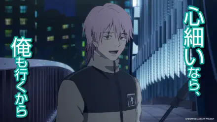 Anime-themed HD desktop wallpaper featuring a character with pink hair in an urban setting, conveying a sense of confidence and determination. Text in Japanese adds to the ambiance.